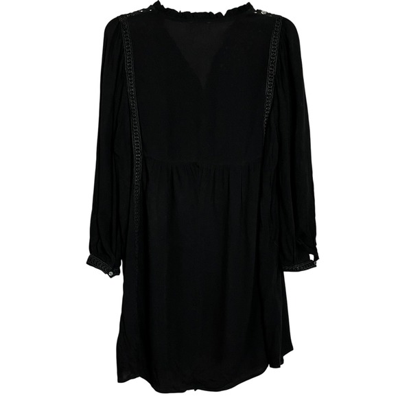 Allie Rose Black Tunic Top Small Long Sleeve Eyelet Trim Cottagecore Whimsygoth - Picture 5 of 7